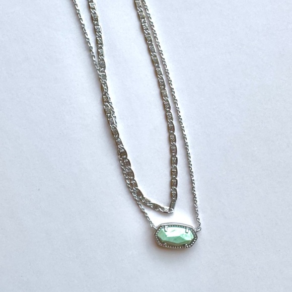 Kendra Scott double chain pendant necklace silver tone - Picture 3 of 6